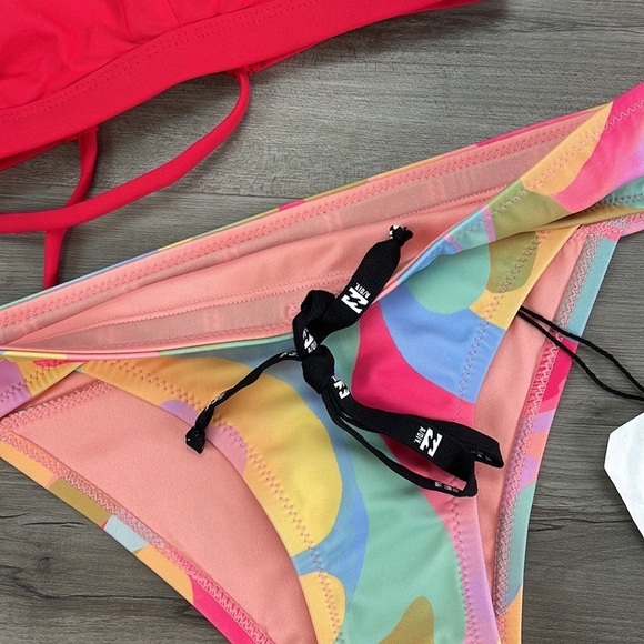 ☀️HURLEY☀️BILLABONG☀️ SOLID ADJUSTABLE A/DIV SKIMPY PANT BIKINI SET - Picture 9 of 14